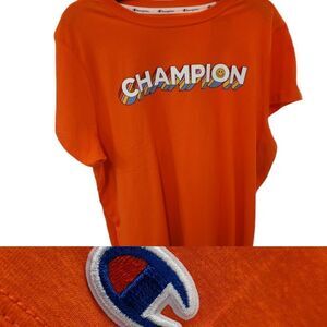 NEW 2X CHAMPION orange smile spellout short sleeve tshirt NWT
